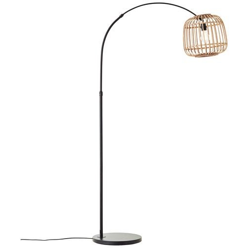 BRILLIANT Nikka lampa podłogowa łukowa 1,7m czarny/naturalny | 1x A60, E27, 40W, pasuje do zwykłych żarówek (brak w zestawie) - 4