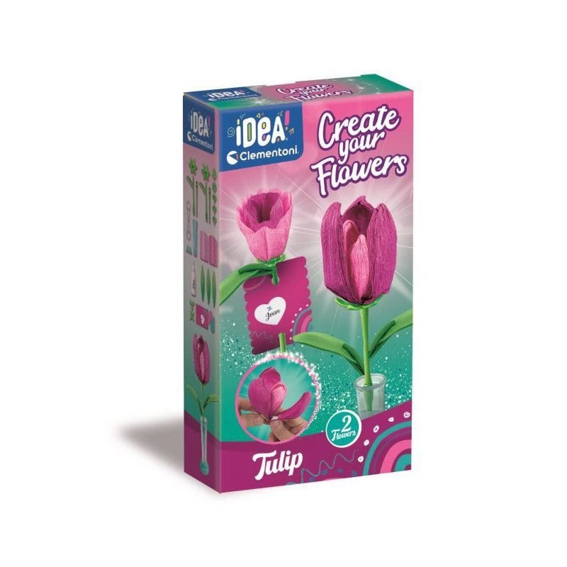 Zestaw kreatywny Clementoni Crée tes fleurs Tulipa - rozwija kreatywność i zdolności manualne