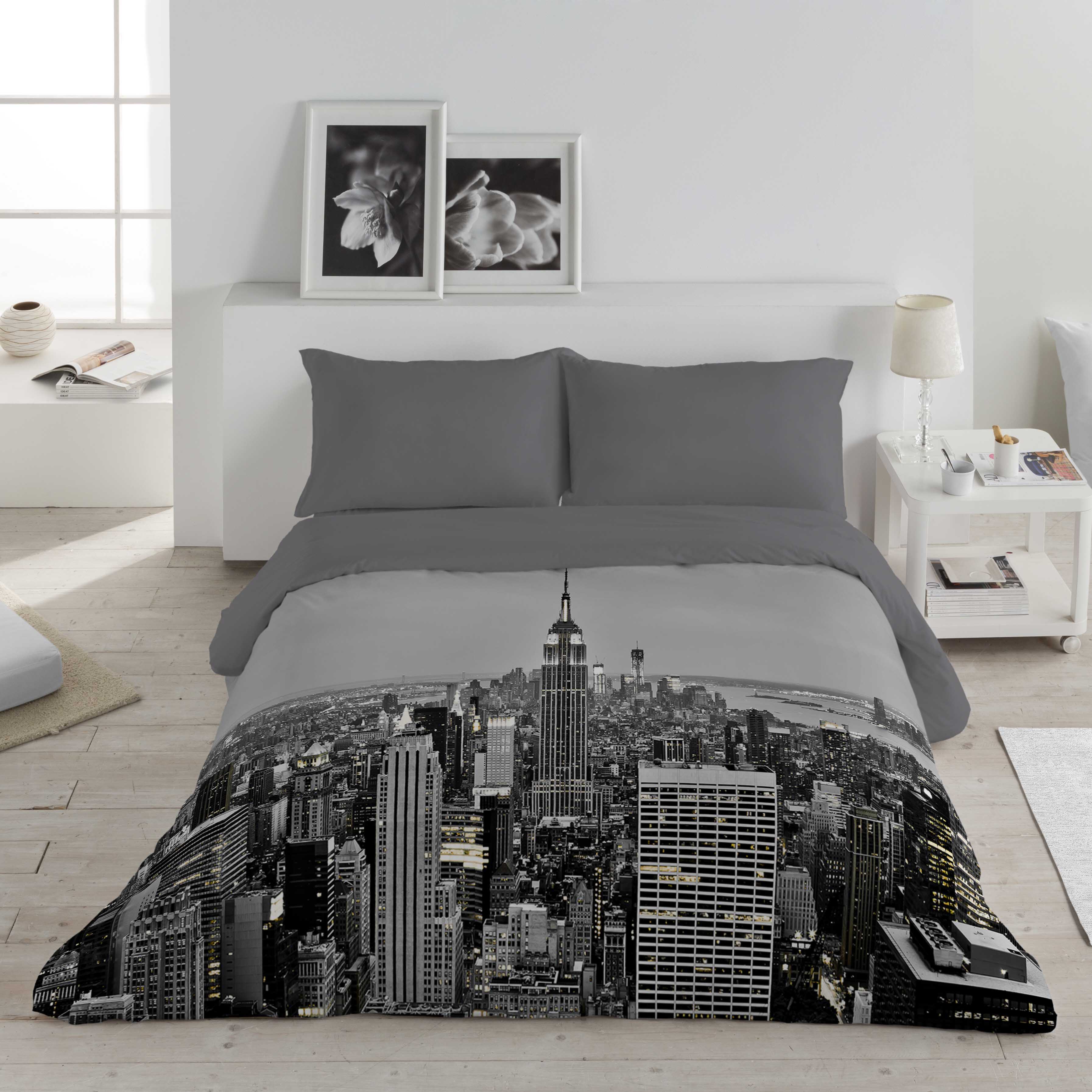 Copripiumino Reversible Textilhome Matrimoniale - Microfibra RAMAS, 240x220 Cm, Con 2 Federe 70x40, Naturale - Foto 8