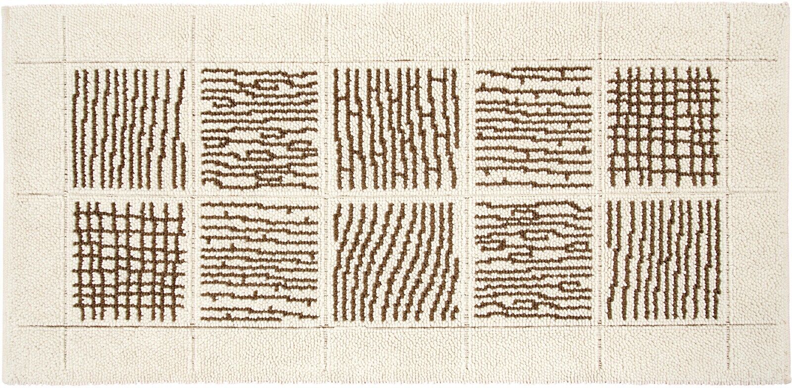 Alfombra de baño 65x140 cm pie de cama suave antideslizante algodón puro shaggy beige
