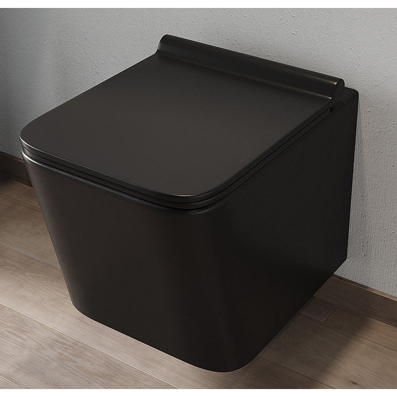 Toaleta WC podwieszana z ceramiki czarnej i matowej – CLEMONA