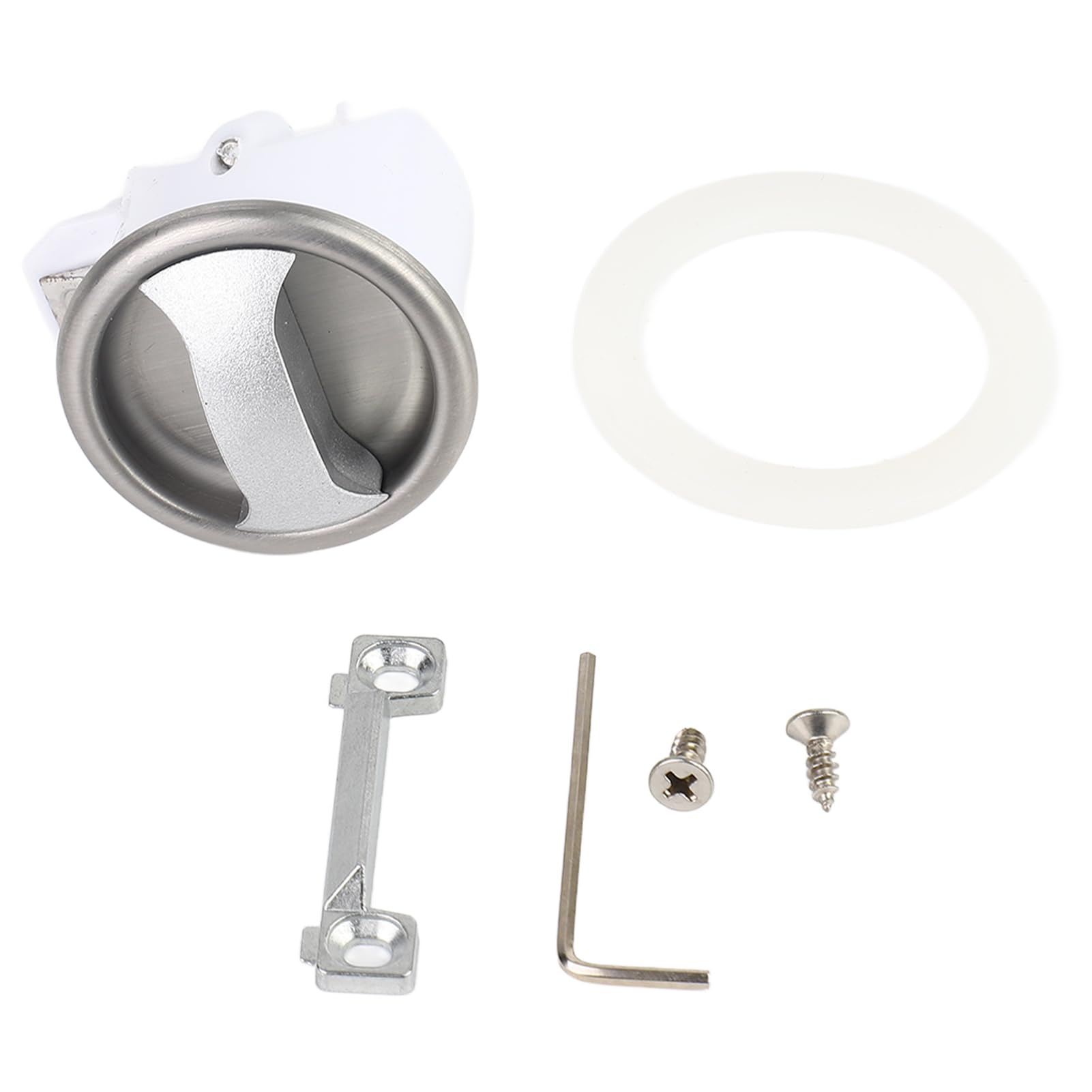 Pulsante ABS inox serratura porta per bagno, camper, yacht (argento) - 5