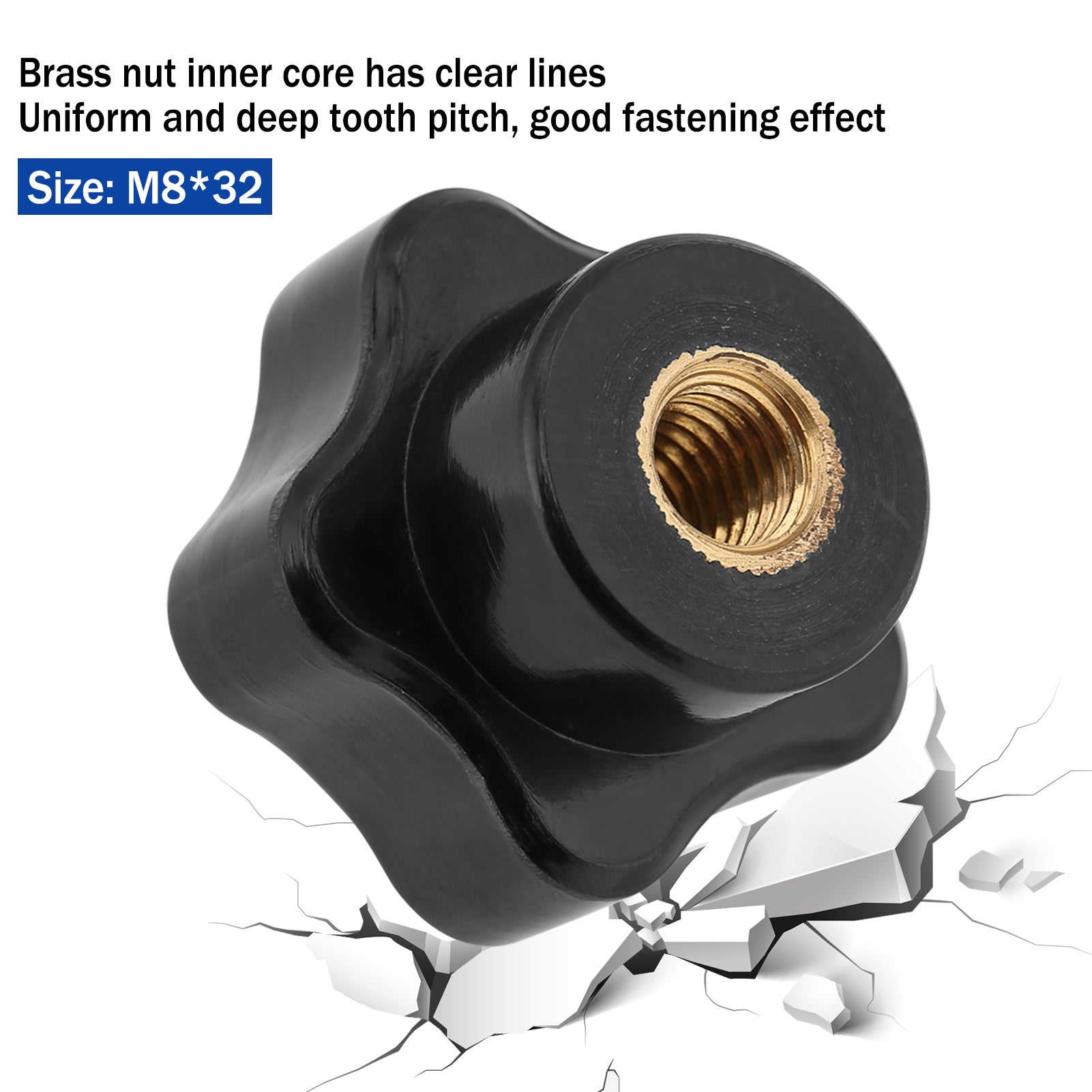 Smartwatch M8 Manopola Di Bloccaggio A Testa A 7 Stelle In Plastica - Filettatura Femmina M4/M5/M6/M8, Per Fissaggi Manopola Bloccaggio A Stella - Foto 5