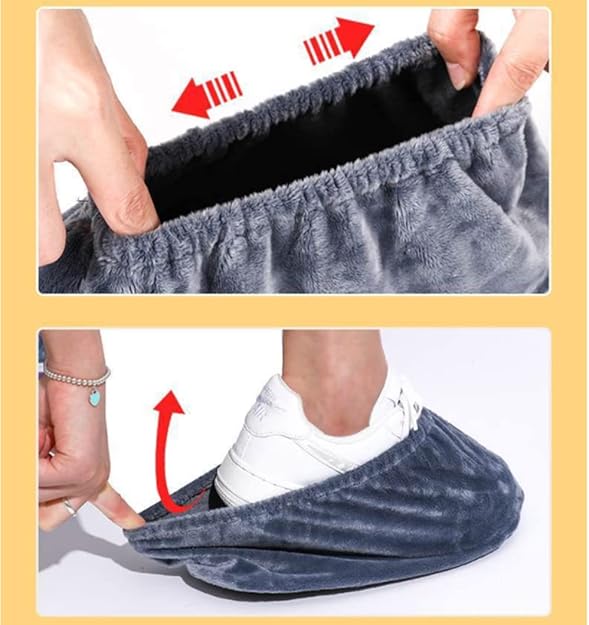5 Paires Couvre-Chaussures Réutilisables Surchaussures Antidérapant lavables Élastique Pratique Anti-Poussière Lavable en Machine pour Ménage Protecti - 2