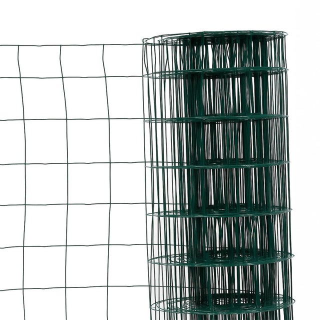 Grillage en rouleau acier galvanisé maille 100x100 mm H1m50 x L20 m - Vert - Hauteur 1m50