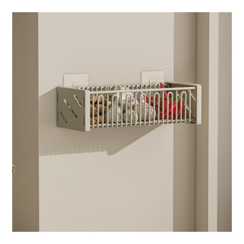 Stojak na warzywa i przyprawy, ścienny, kremowo-biały, 36*15,5*10,5 cm