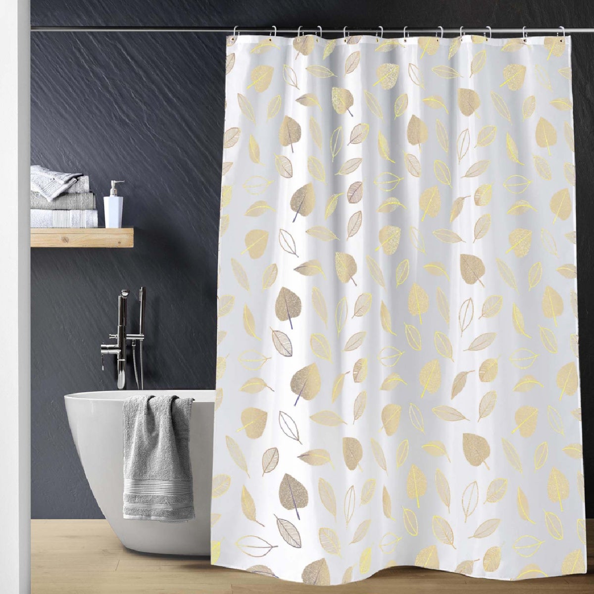 Rideau De Douche Tikal Multicolore 180x200 Cm - Polyester Imprimé Avec Crochets - Douceur D'Intérieur