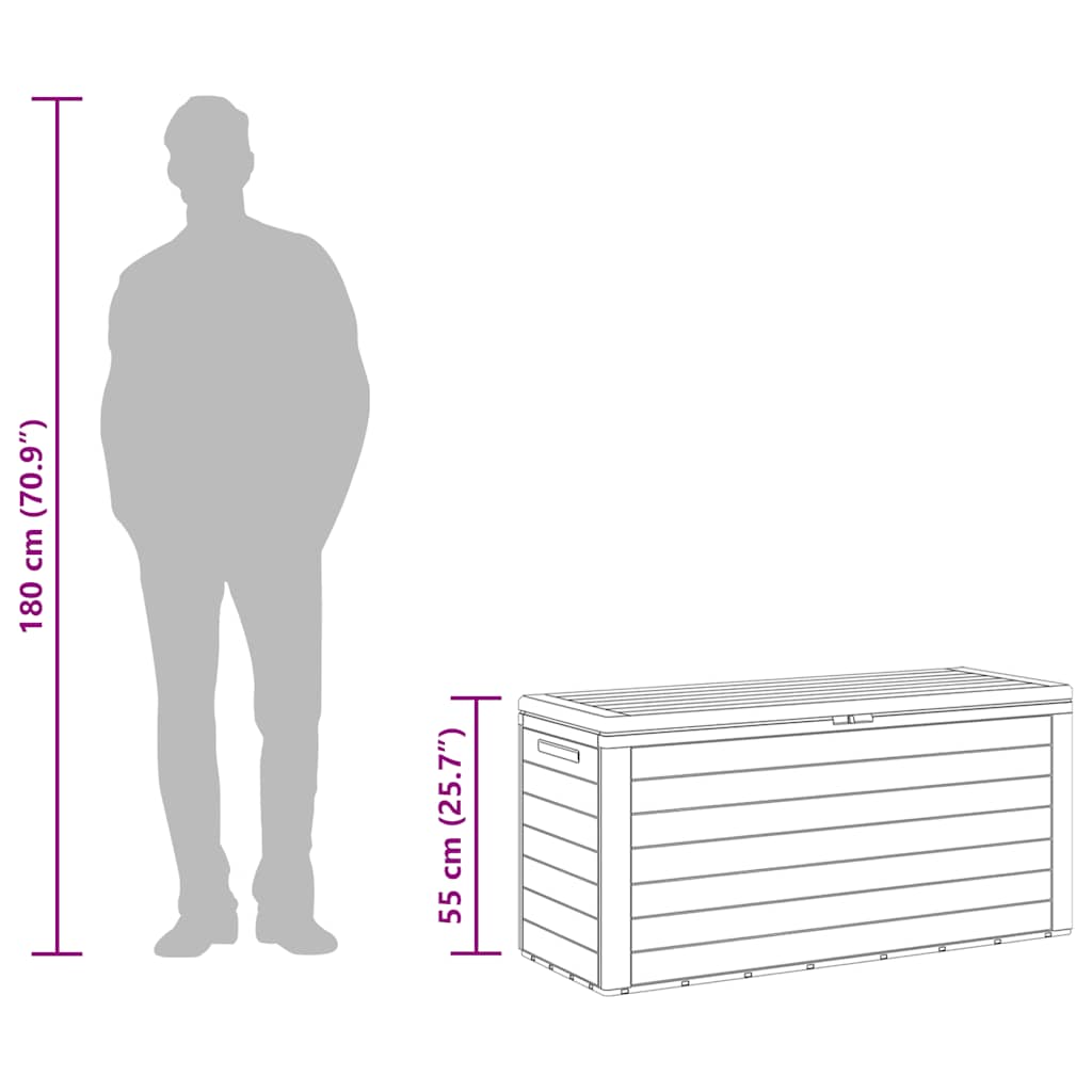 Maison Exclusive - Baule da Giardino Antracite 116x44x55 cm - 9