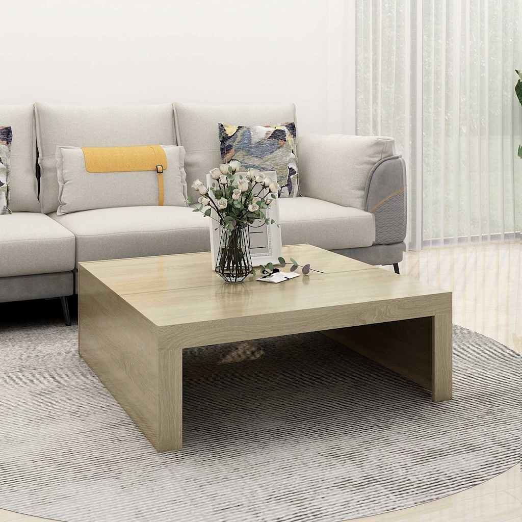 Vidaxl Mesa De Centro Aglomerado Color Roble Sonoma 100X100x35 Cm - Imagen 2