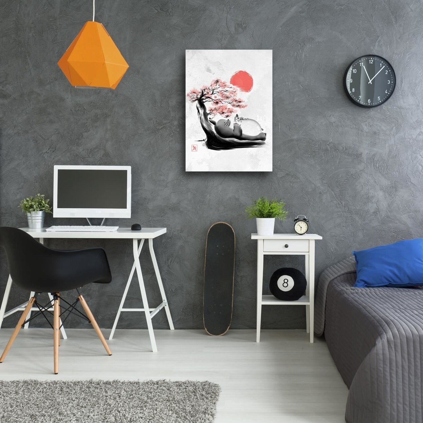 Tableau bois Ghibli Mon voisin Totoro endormi sous un cerisier - 70 x 100 cm - 3