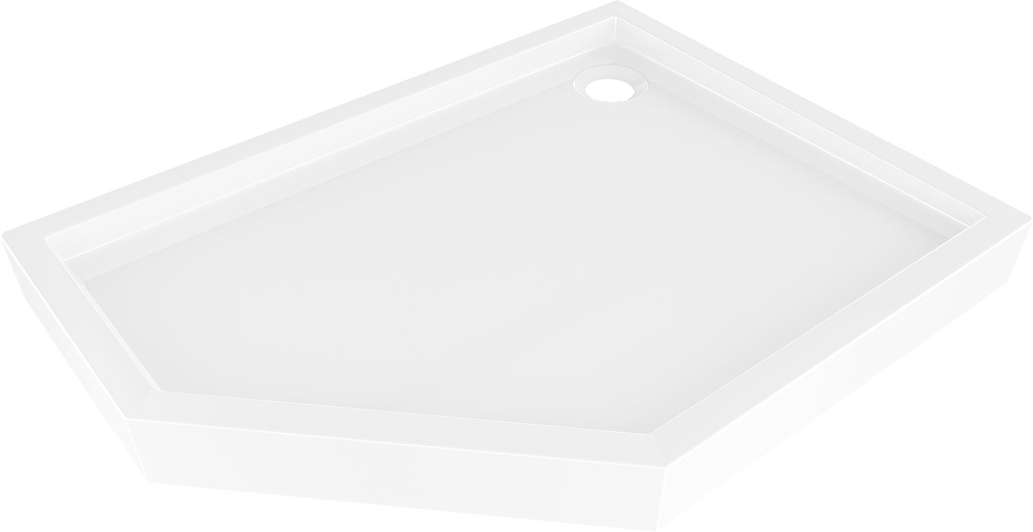 Mexen Flow+ brodzik pięciokątny prawy 100 x 90 cm, biały połysk - 46P109010RH