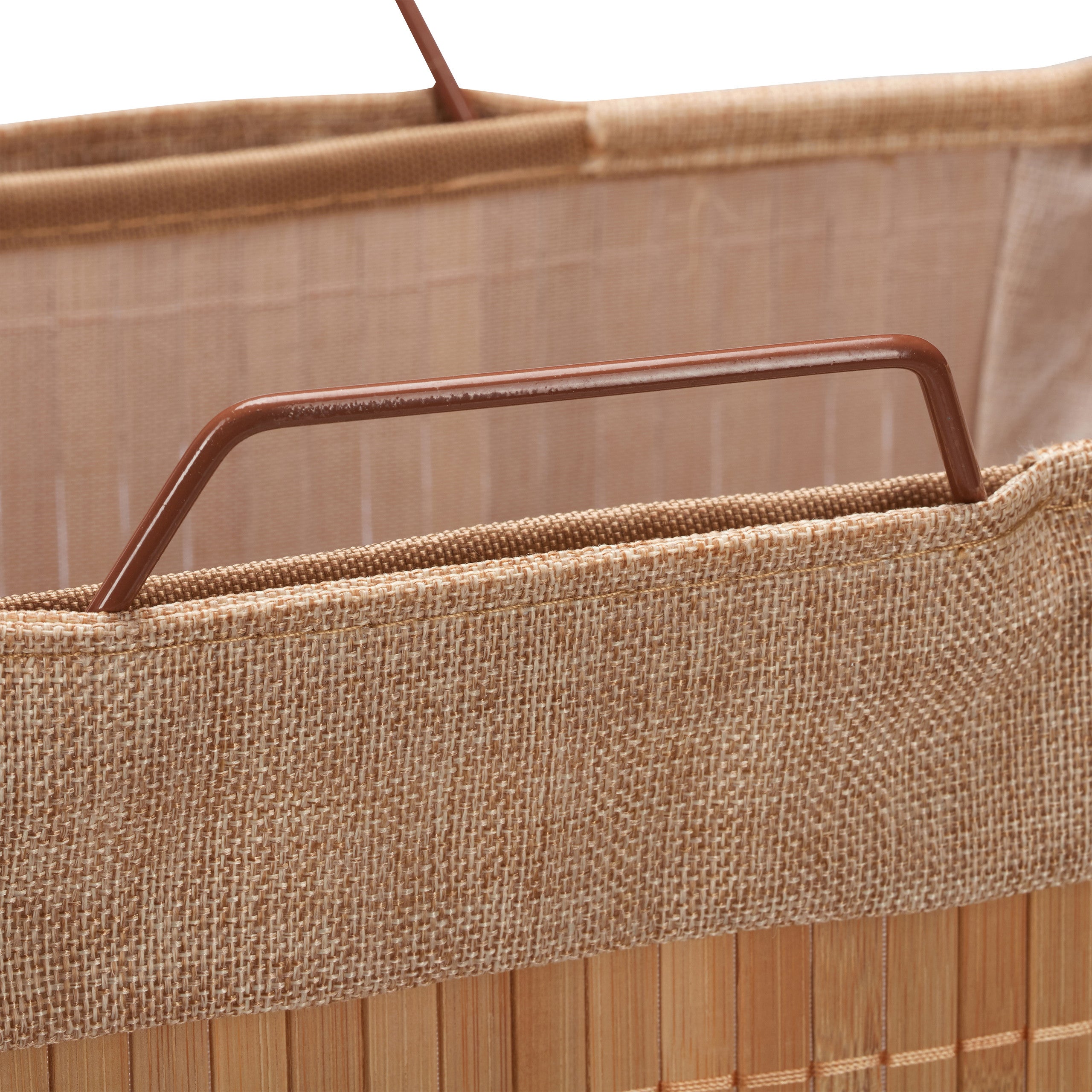 Corbeille à linge bambou 40 L panier à linge pliable sac à linge anse pliant HxlxP 61 x 38 x 22 cm, nature, Relaxdays - 7