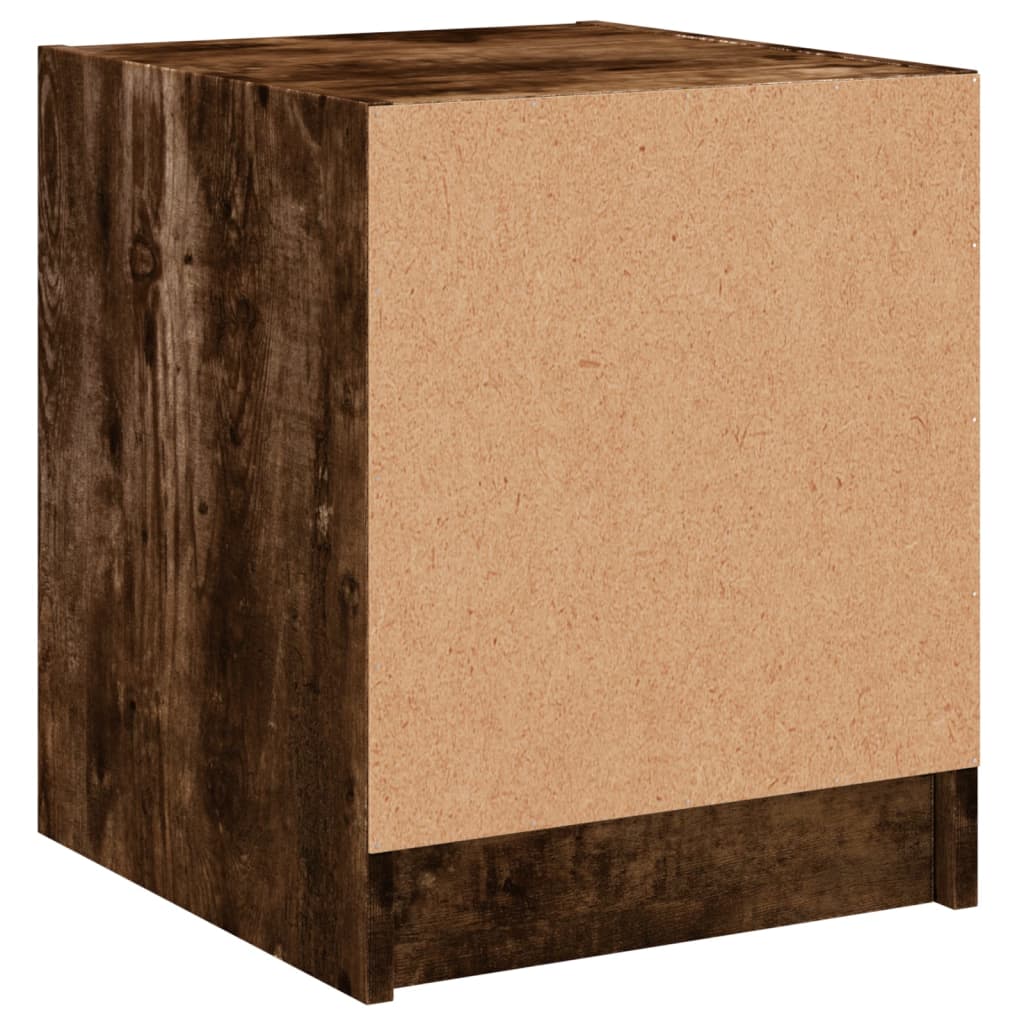 Table de chevet avec porte en verre chêne fumé 35 x 37 x 42 cm - 8