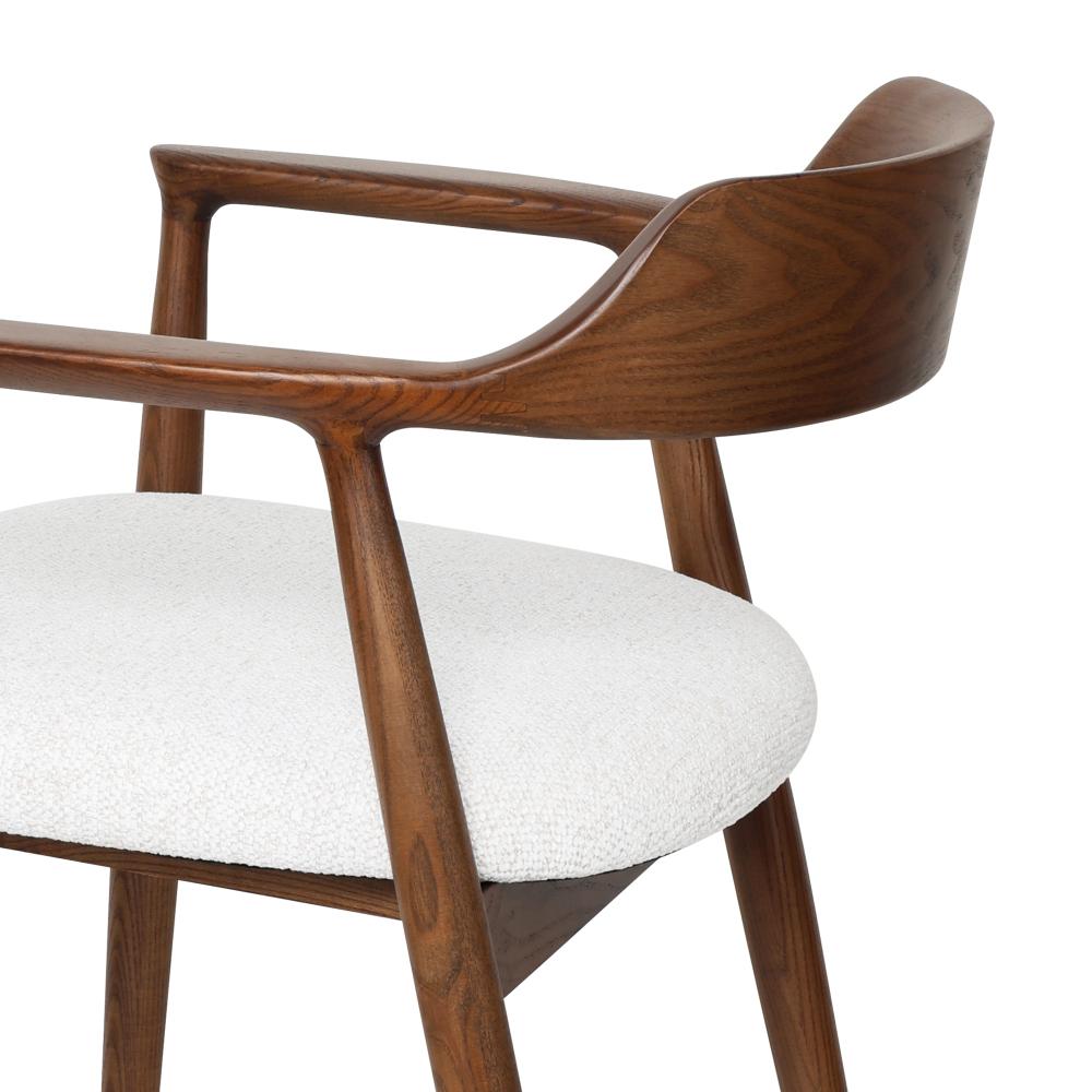 Chaise en bois Eden Walnut/Blanc avec assise rembourrée, design moderne Kennedy, confort durable et élégant - 3
