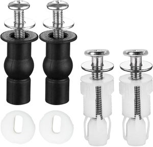 Kit De Fixation Pour Abattant WC - 4 Vis D'expansion, écrous Caoutchouc, Plaques - Compatible Plupart Des Sièges Standards (trous 14-18mm)