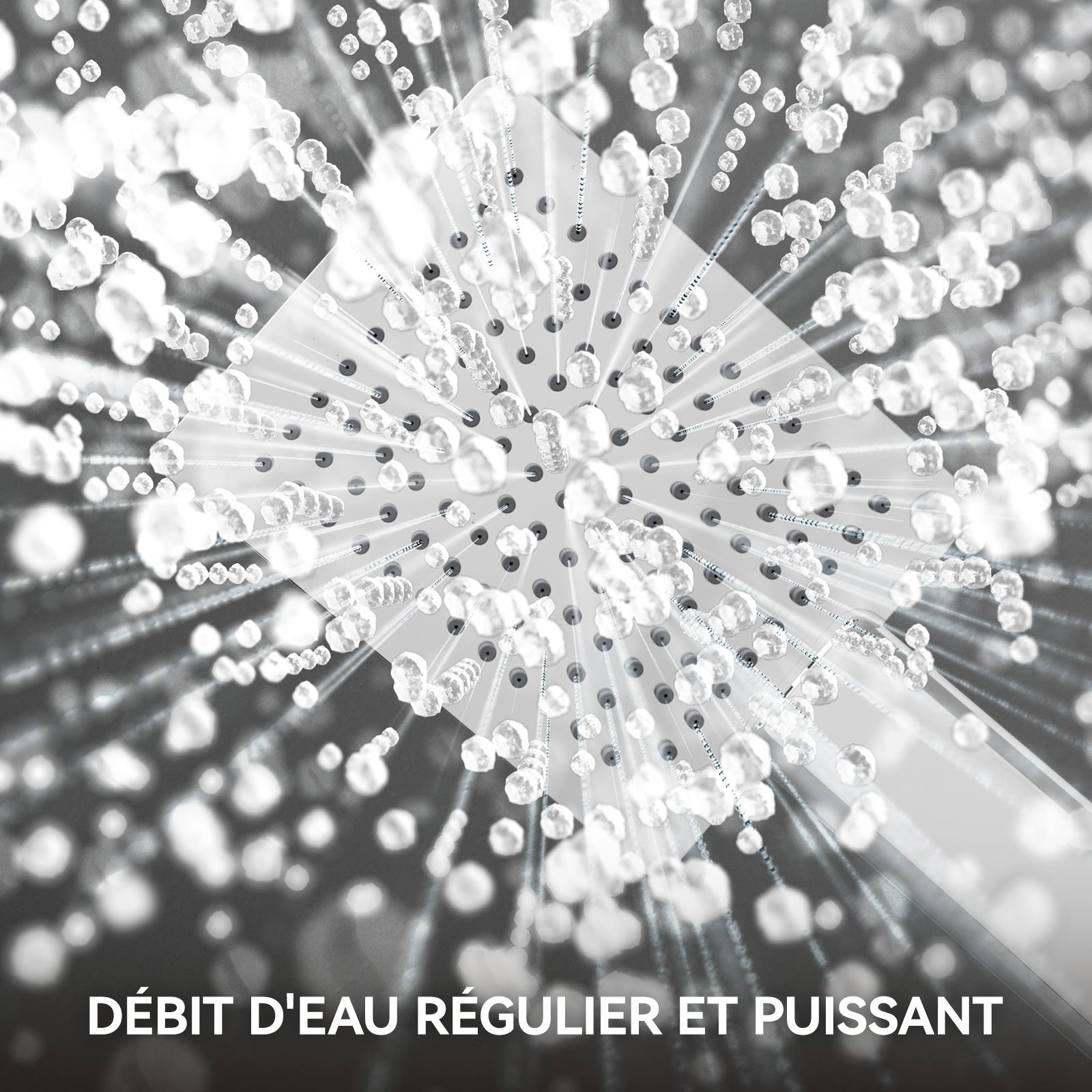 AURALUM MAX Columna de Ducha Cromada con Mezclador Altura Ajustable entre 93-130cm,Sistema de Ducha con Ducha 25.4x25.4cm y Cabezal de Ducha - 3