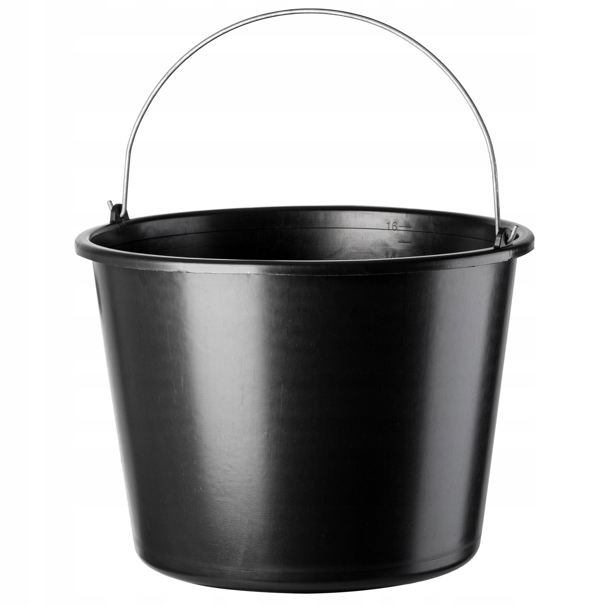 WIADRO BUDOWLANE 16L GOSPODARCZE PLASTIKOWE OGRODNICZE MOCNE CZARNE ZAPRAWĘ
