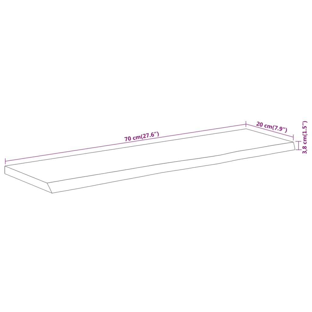 Étagère murale | Étagère flottante | Étagère suspendue rectangulaire massif acacia bordure assortie CFW285952 - 8