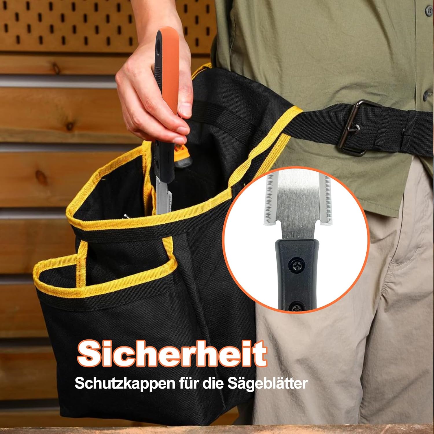 Scie à main japonaise à double tranchant, petite et fine, avec manche antidérapant – Lame en acier au carbone pour le travail du bois. - 5