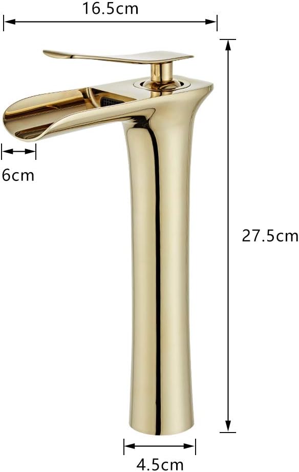 Robinet Salle Bain Cascade Robinet Lavabo Mitigeur Cascade Tobinet Haut Salle Bain Cascade Bassin Tobinet Salle de Bain Doré Robinet Lavabo - 3