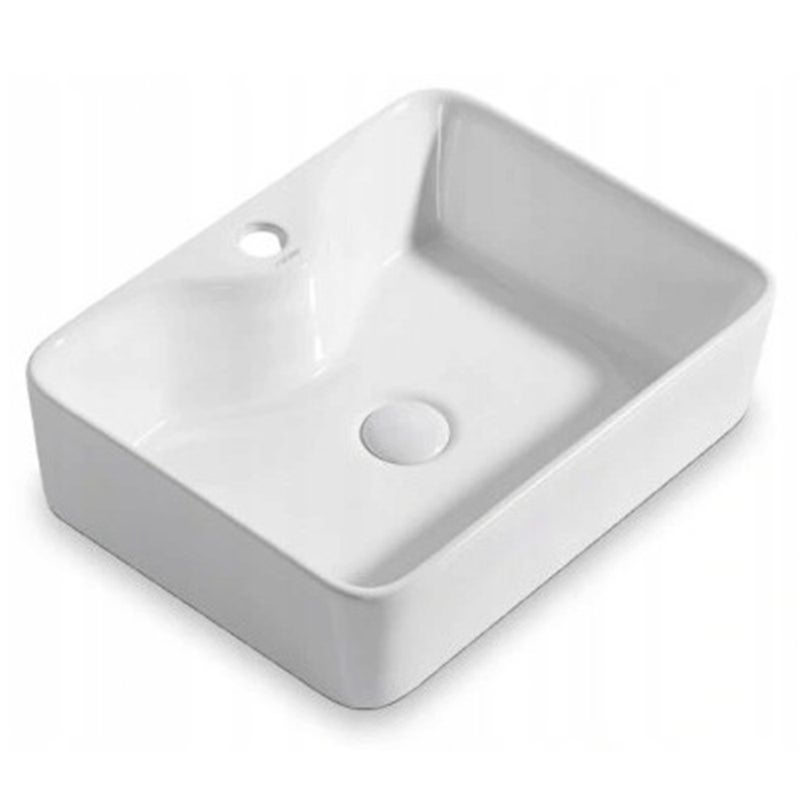 Umywalka nablatowa ceramiczna stawiana biała