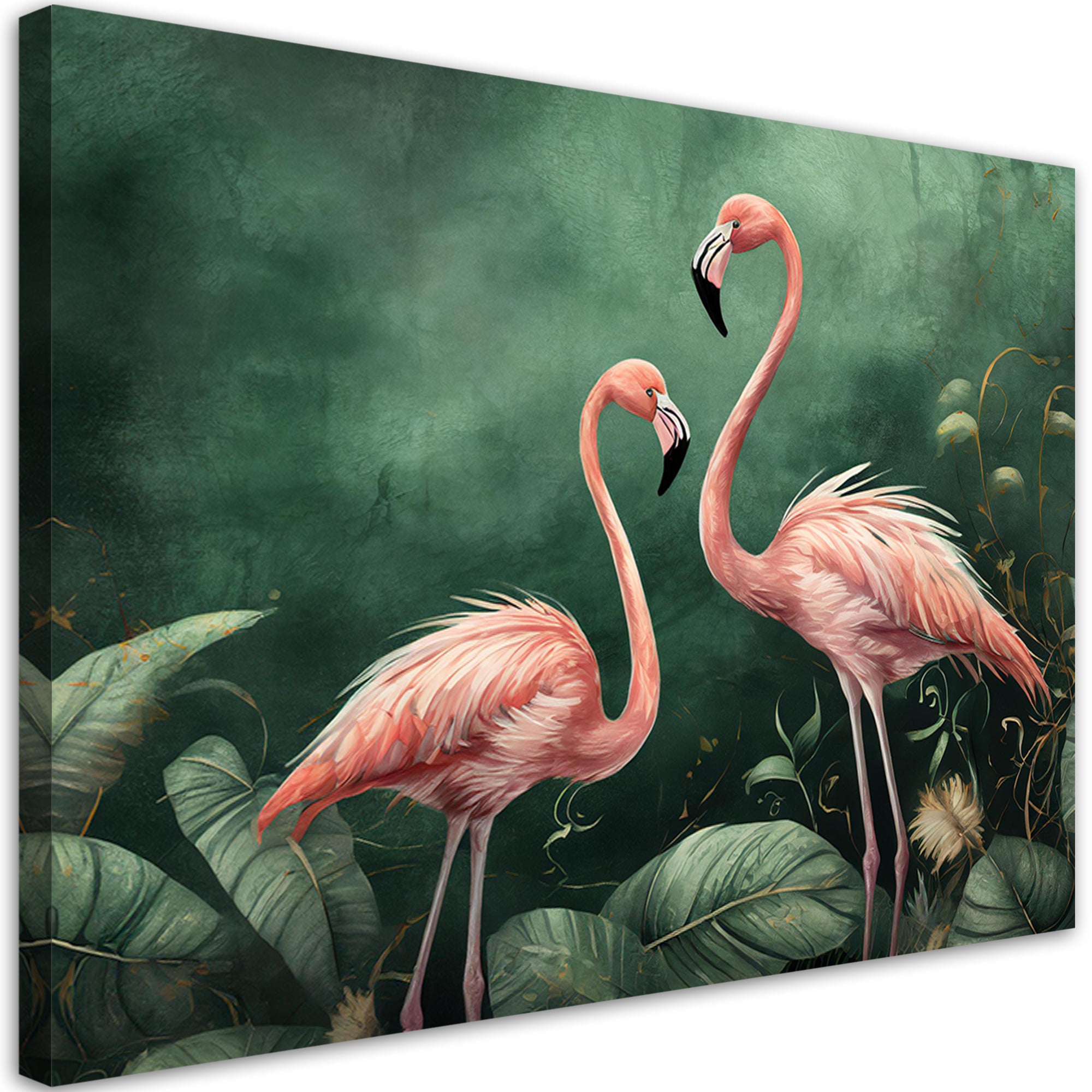 Obraz na płótnie, flamingi, przyroda, botanika 120x80