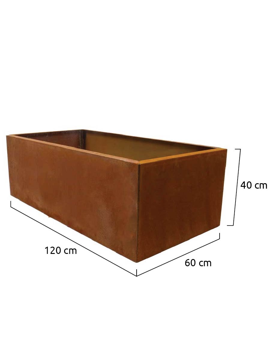 donice ogrodowe corten 120x60x40cm