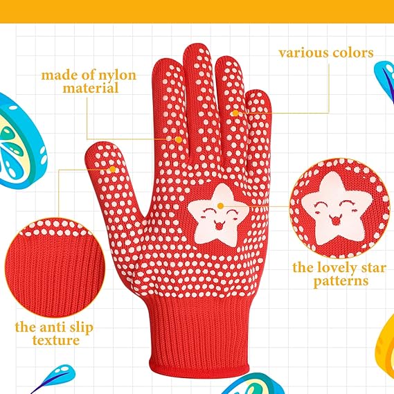 Lot de 30 paires de gants de jardinage pour enfants 3-7 ans, enduits caoutchouc antidérapants – 10 rouges, 10 noirs, 10 bleus - 2