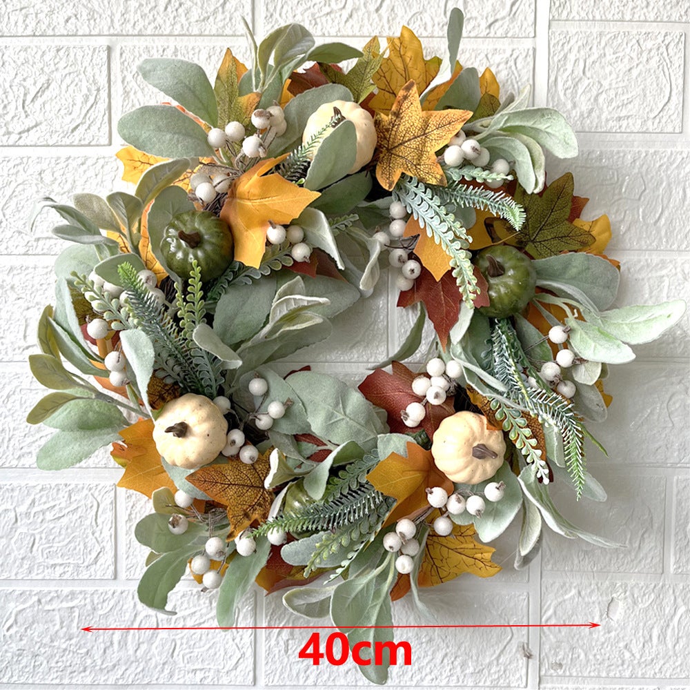 Puzzlegame Corona Autunnale A Cuore Per Porta - 28 Cm, Fatta A Mano Con Foglie D'Acero, Girasoli E Zucche, Decorazione Per Ringraziamento E Halloween
