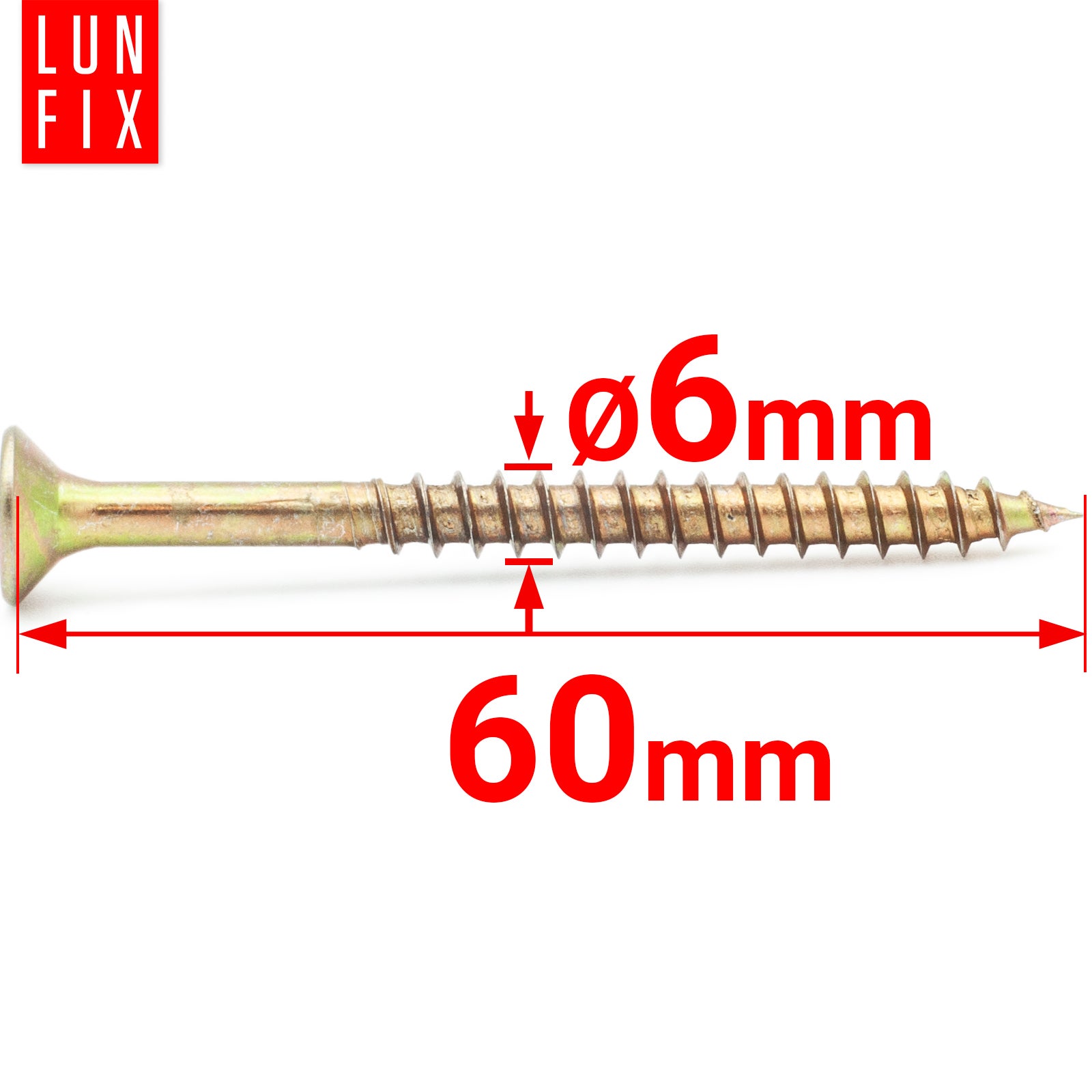 Wkręty do drewna uniwersalne 6x60mm 200szt. - 2