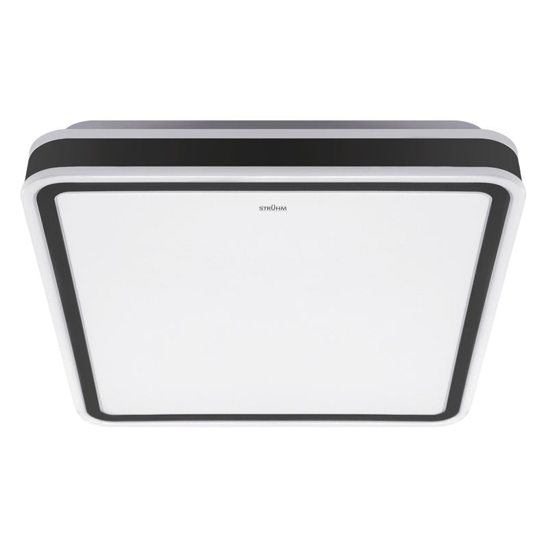 Plafon Aurelia kwadratowy biało-czarny LED 48W 4100K 3120lm wym: 6,5 x 43 cm IP44 tworzywo sztuczne Struhm