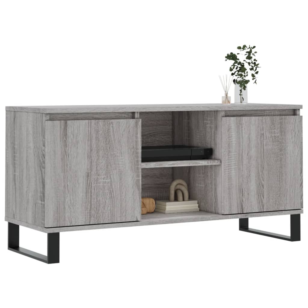 Meuble TV sonoma gris 104x35x50 bois d'ingénierie - 3