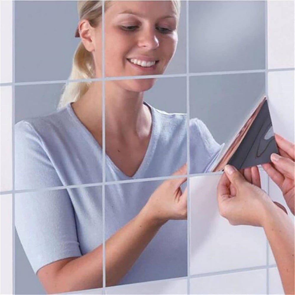 Feuilles de miroir flexibles, 50 x 150 cm, autocollants muraux, autocollants sans verre, pour décoration murale, 0,2 mm d'épaisseur - 9