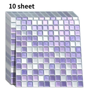 Carrelage Carreaux Adhesif Mural Rectangulaires, Credence Adhesive pour Cuisine Stickers Carrelage,Vert Salle de Bain Crédence Adhesive,imperméable Adhesif Autocollant (10 Pièces, 30,5 x 30,5 cm