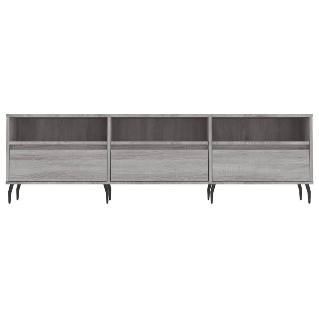 Meuble TV sonoma gris 150x30x44,5 bois d'ingénierie - 5