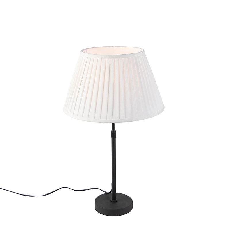 Qazqa country-rustic lampa stołowa z kloszem - Parte - biały, max. 60w, e27, 69cm, IP20 oświetlenie wewnętrzne