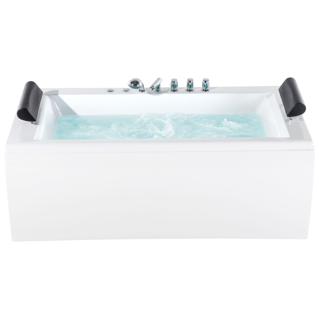 Baignoire d'angle à remous avec LED MONTEGO 172 x 83 cm Blanc