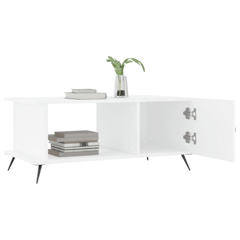 Mesa de centro madera contrachapada blanco 90x50x40 cm vidaXL - 4