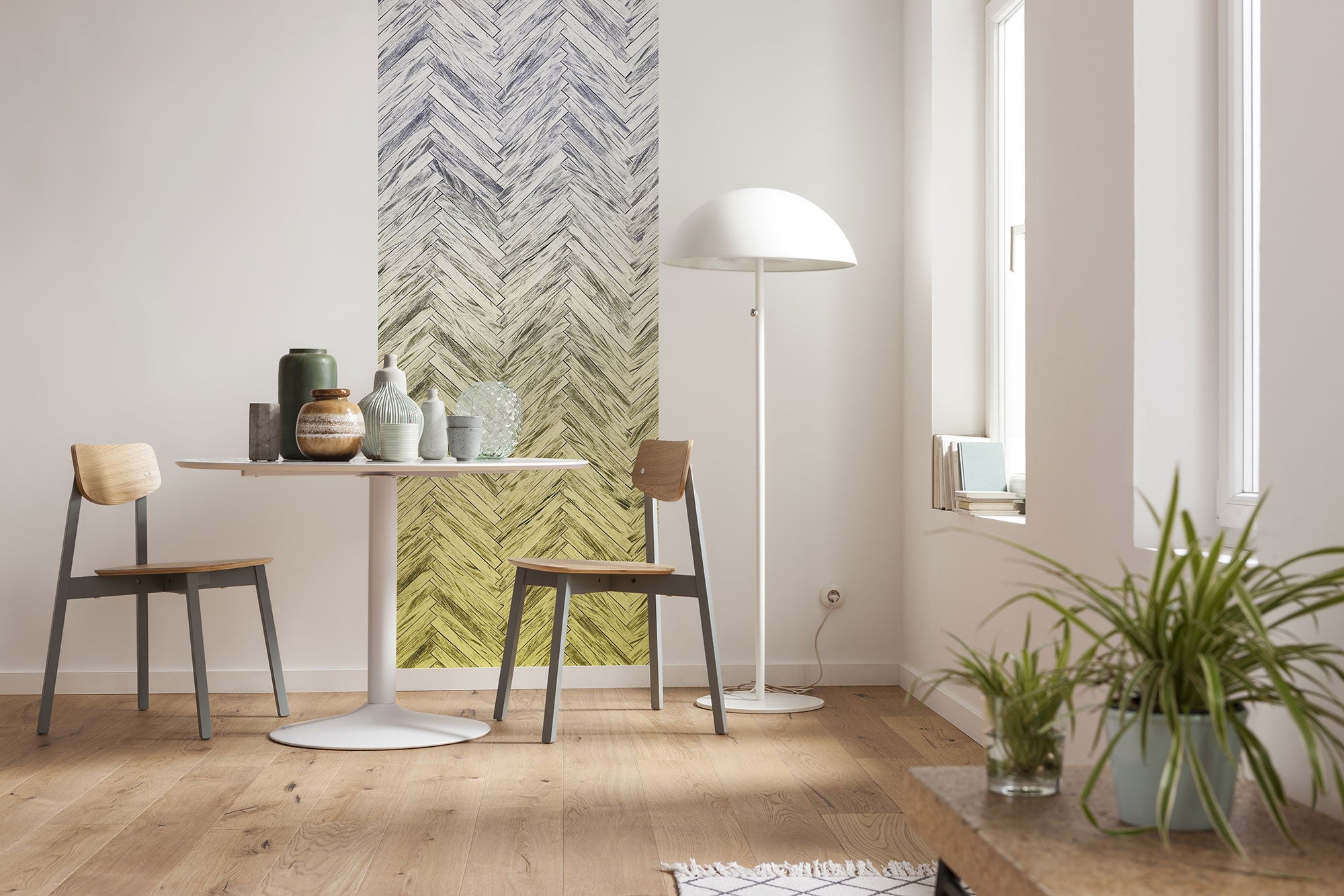 Fototapeta panel w jodełkę żółtym - 100 x 250 cm - SANDERS &amp; SANDERS