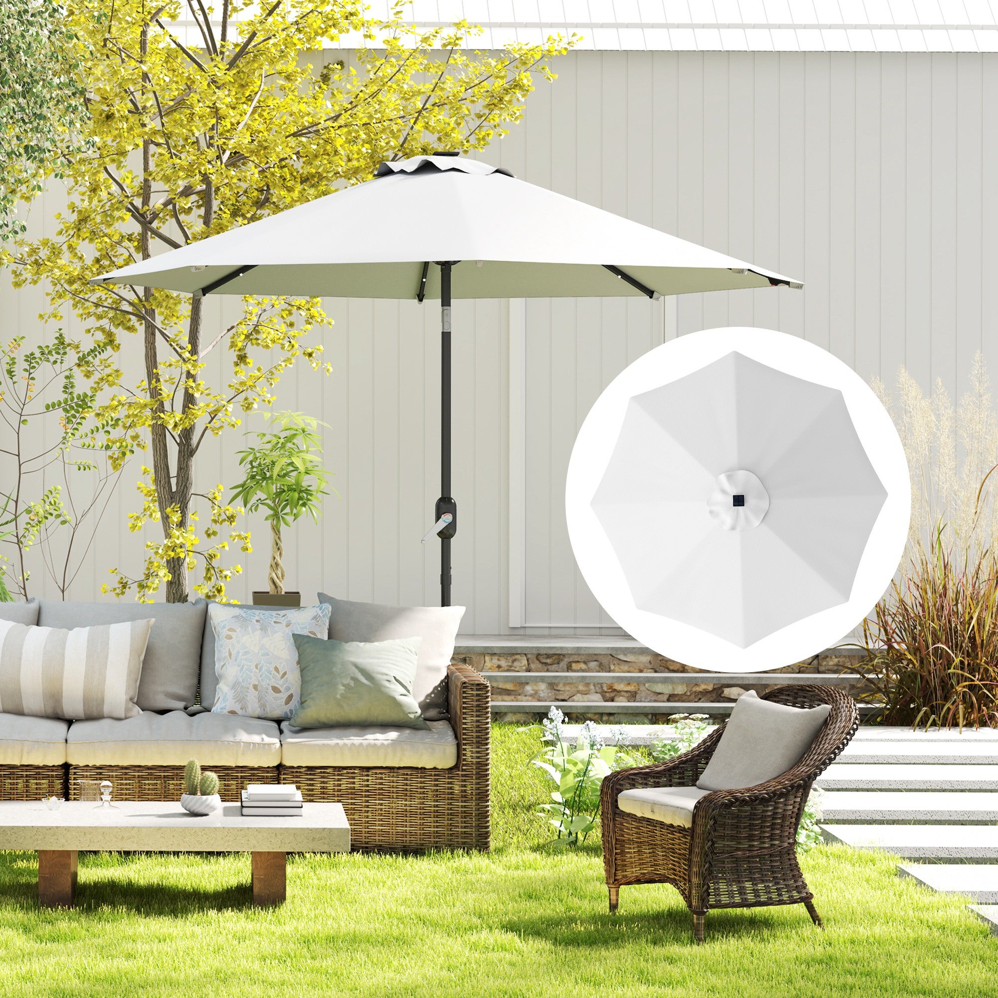 Tenda Sole Ricambio Per Ombrellone 3 Metri 6 Bracci | Solo Telo In Poliestere Verde Per Giardino E Terrazzo - 2