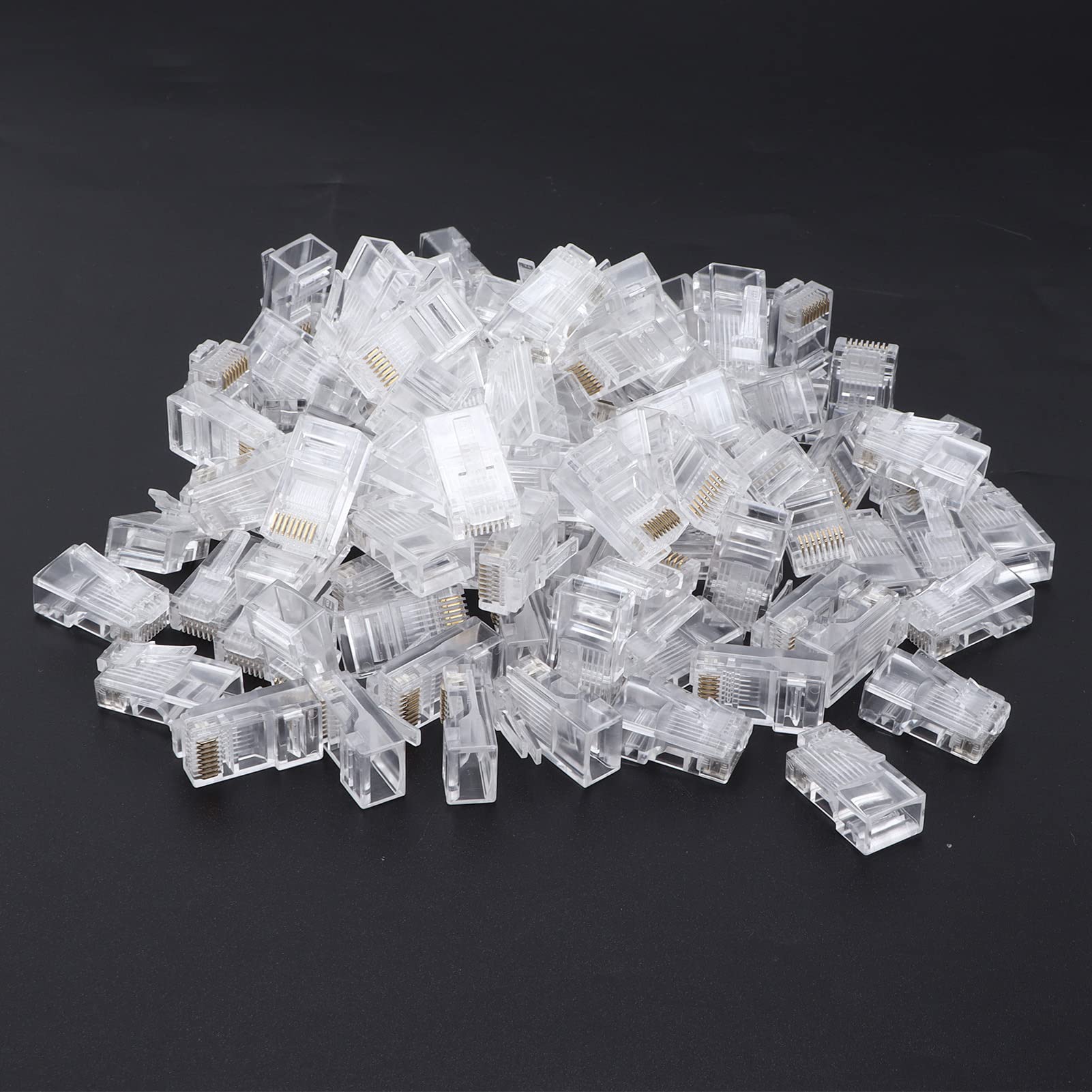100 pezzi di teste di cristallo di rete placcate in oro connettori per cavi ad alta tenacità terminali a spina - 4