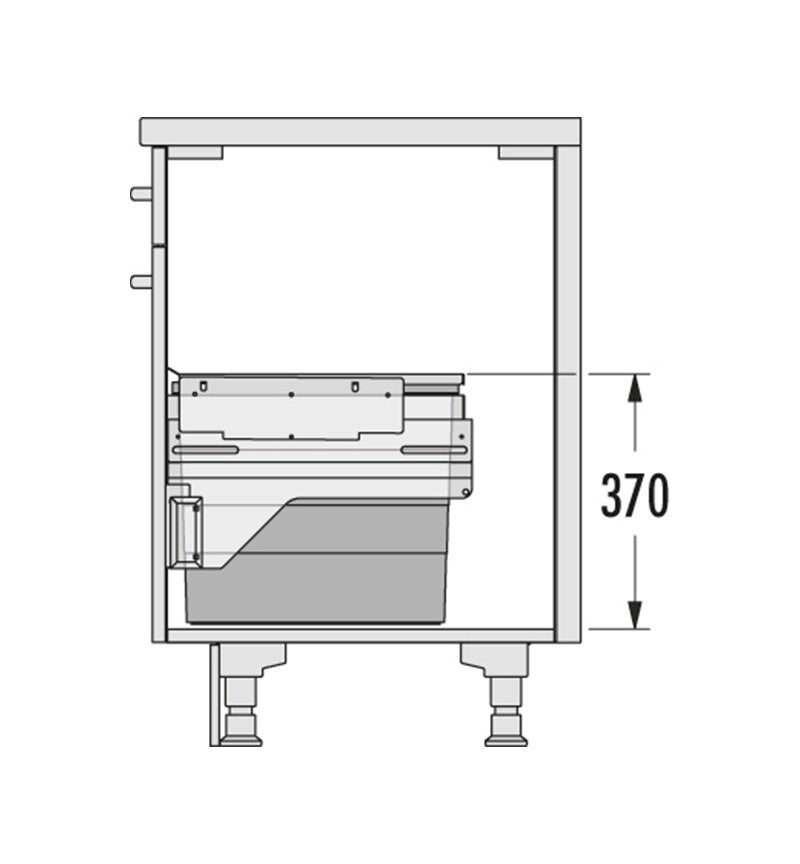 Poubelle de cuisine tri sélectif 2 bacs encastrable 60L (28+28) Hailo Cargo - 5