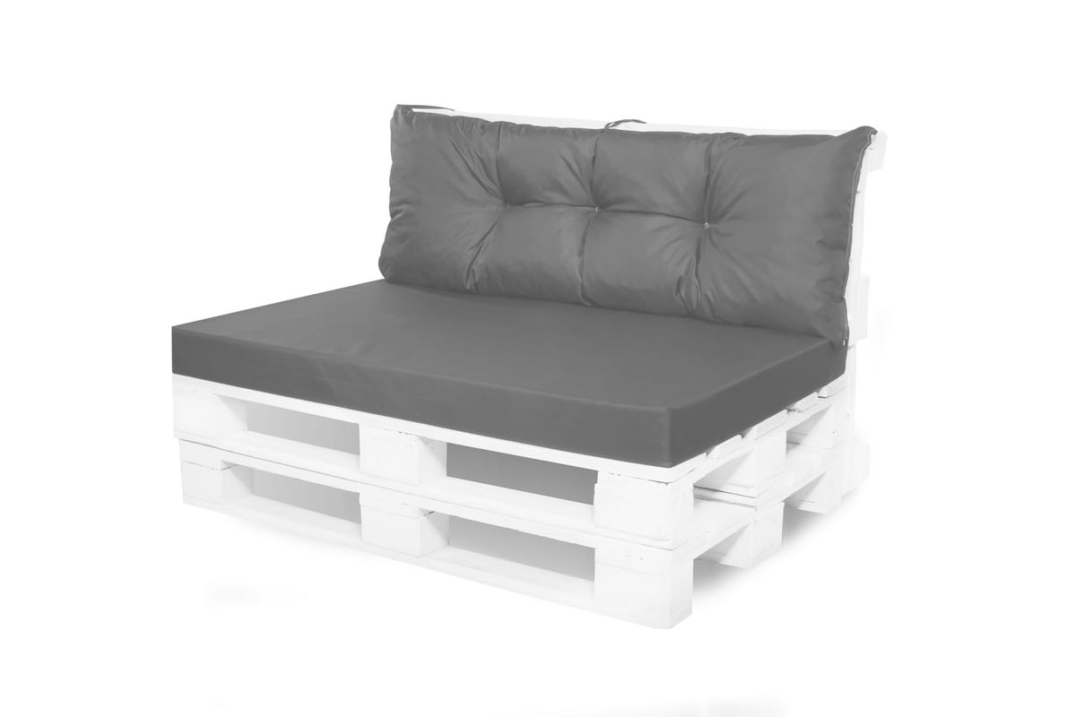 Zestaw poduszek na palety ogrodowe 120x50 Siedzisko-Oparcie 120x50cm poduszki na palety Antracyt wyodne poduszki na meble ogrodowe z palet euro