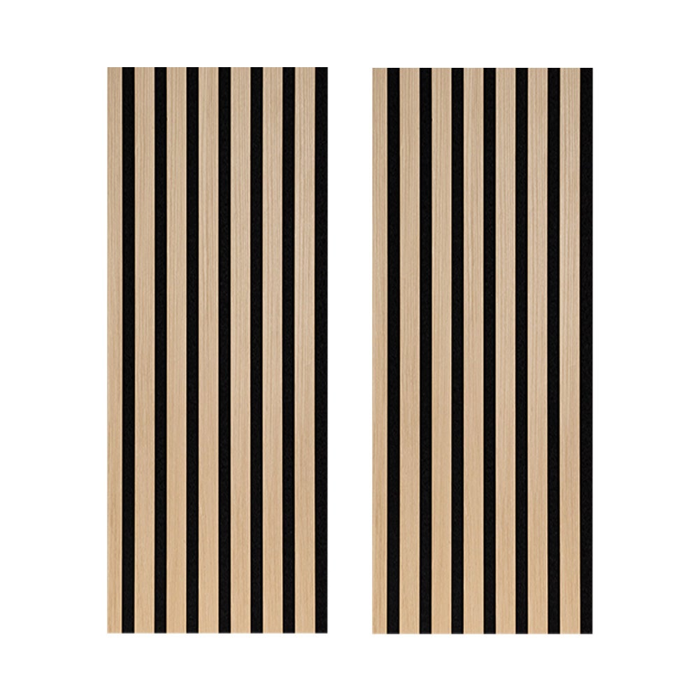 Lot de 2 Panneaux tasseaux bois MDF acoustic décor chêne ivoire sur fond feutrine noir 2600 x 300 x 17 mm 1,56 M2 PEFC 70% - 3