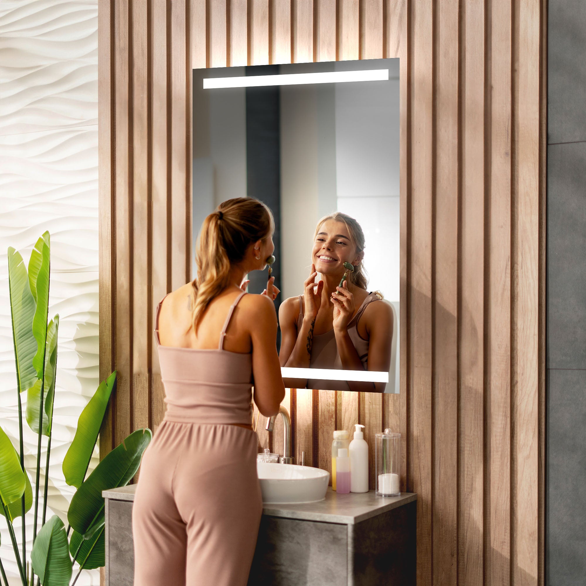 Miroir de Salle de Bain LED - Tessa | 70x120 cm | LED Lumineux Miroir | Blanc Froid 7000K | Interrupteur Tactile - 3