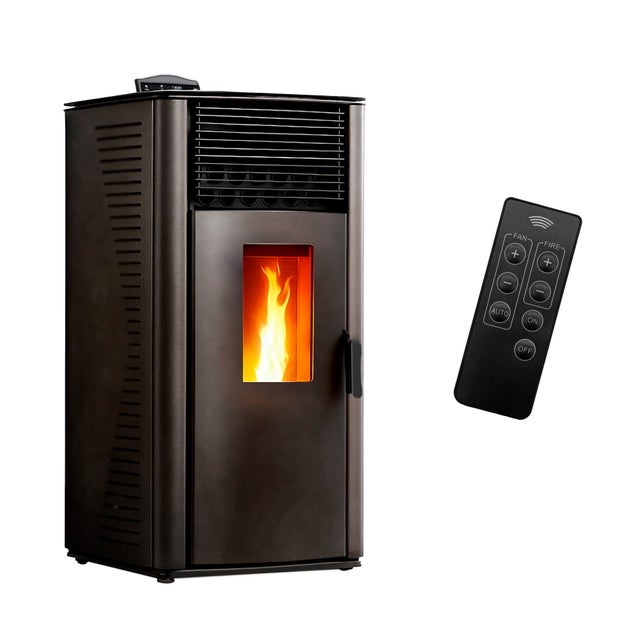 Stufa a pellet ad aria Anita da 15 kW Sannover nera