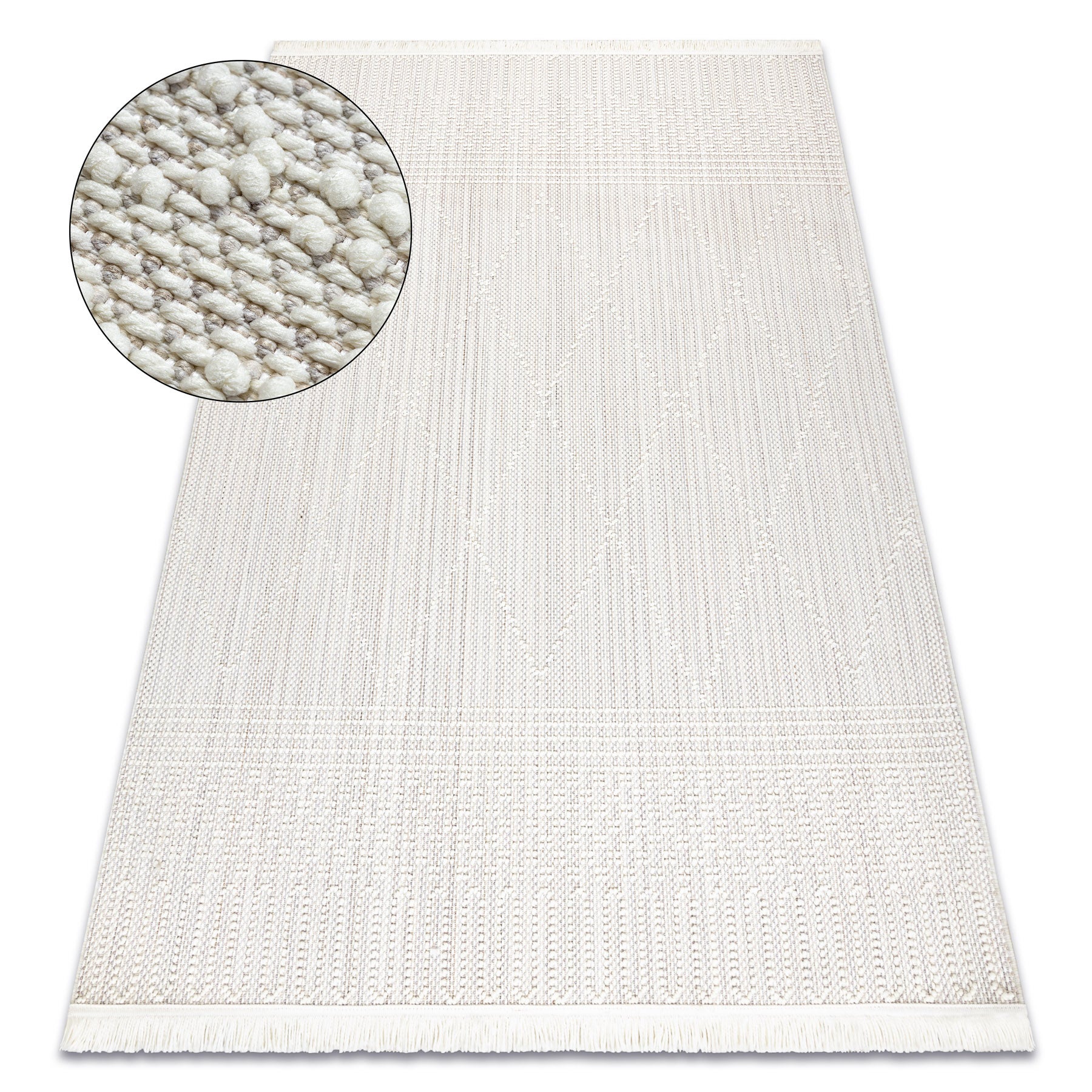 Dywan NANO EM52A Romby, pętelkowy, płasko tkany biały 160x220 cm