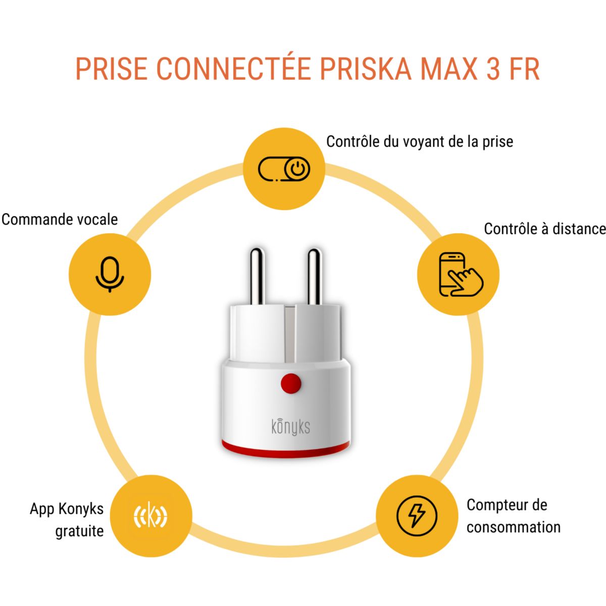 Prise connectée KONYKS Priska Max3 WiFi+BT 16A - 4