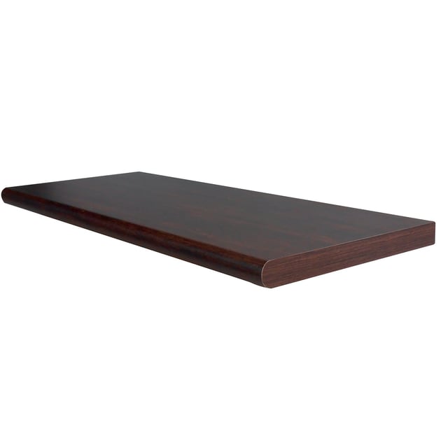 Mensola da muro sospesa in legno con bordo arrotondato fissaggio con tasselli a scomparsa / Noce / 80 x 25 x 2.5 cm