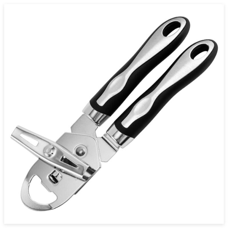 Ouvre-Boîte Manuel Pour Canettes Et Bocaux – Sans Débris, Lame Inox, Décapsuleur Intégré, Noir – Idéal Camping & Fêtes
